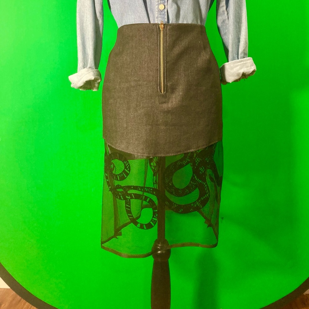 Denim pencil skirt